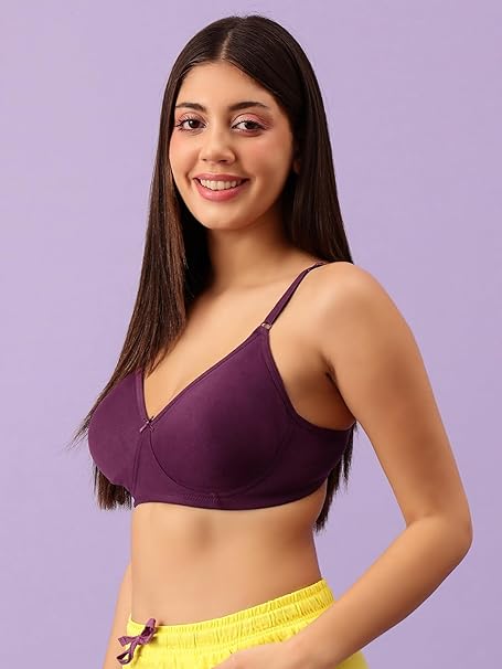 Clovia Women’s Soft Cotton Wire-Free Full-Cup T-Shirt Bra – Non-Padded Comfort Fit